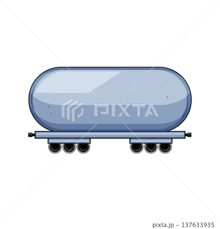 Freight train tank wagon transporting liquid cargo illustration Freight train tank wagon transporting liquid cargo illustration 137633935