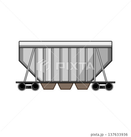 Freight train hopper car transporting bulk materials 137633936
