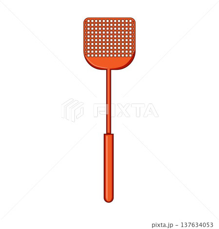 Orange fly swatter used for pest control tool 137634053
