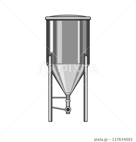 Stainless steel conical fermentation tank for brewing process 137634083