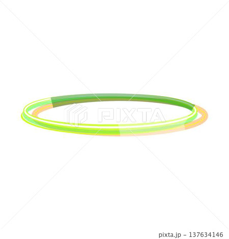 Green glowing energy aura ring creating light effect 137634146