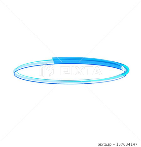 Blue abstract oval ring energy path connecting points Blue abstract oval ring energy path connecting points 137634147