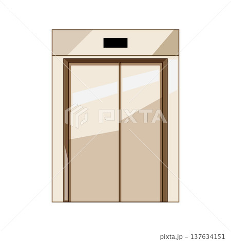 Elevator doors closing on a modern corporate building 137634151