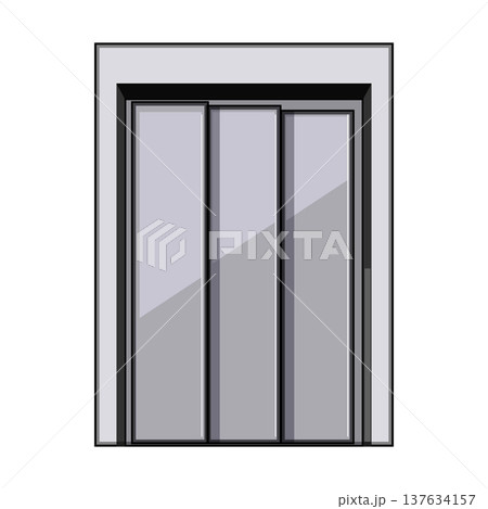 Elevator doors closing security access illustration Elevator doors closing security access illustration 137634157