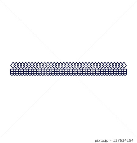 Decorative lace trim border element with diamond pattern 137634184