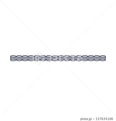 Decorative scalloped border with line of dots Decorative scalloped border with line of dots 137634186
