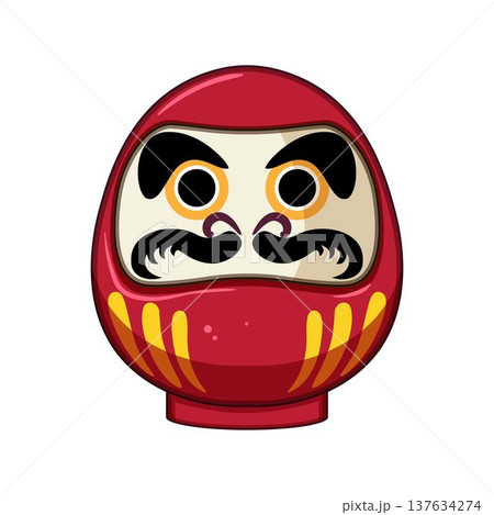 Red daruma doll representing luck and perseverance concept 137634274