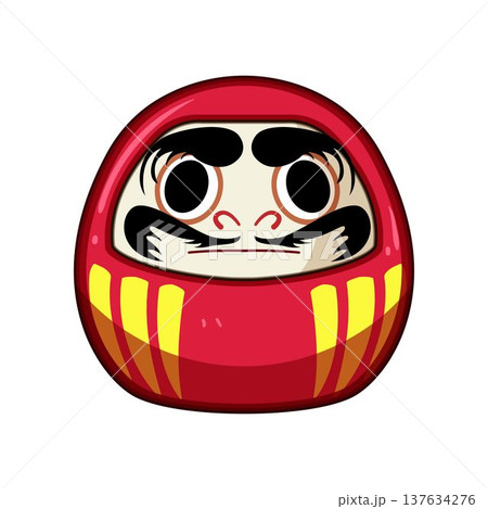 Traditional red daruma doll representing luck and perseverance Traditional red daruma doll representing luck and perseverance 137634276