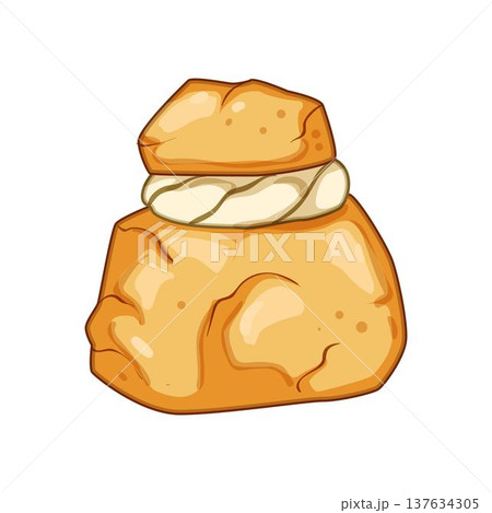 Cream puff dessert baking sweet confectionery illustration Cream puff dessert baking sweet confectionery illustration 137634305