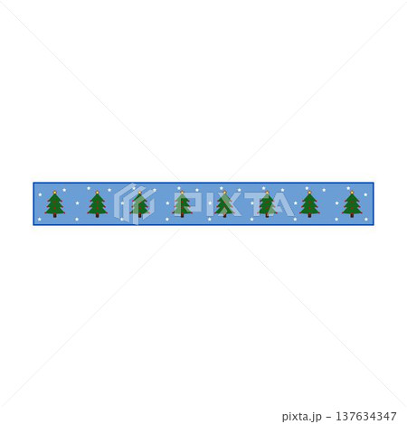 Christmas washi tape with decorating festive fir trees pattern 137634347