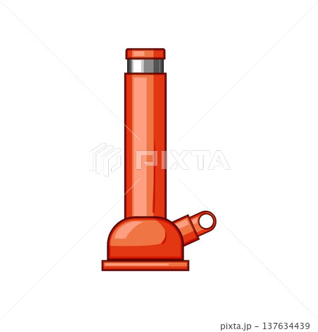Orange hydraulic bottle jack for vehicle maintenance 137634439