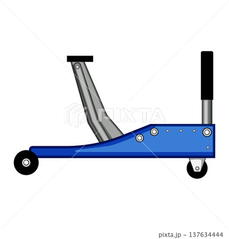 Blue hydraulic car jack lifting vehicle maintenance equipment 137634444