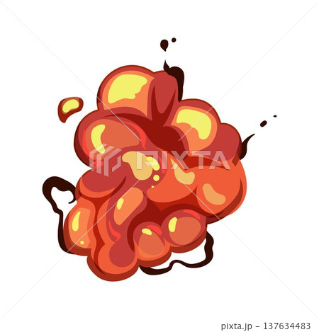 Cartoon style explosion effect bursting with power 137634483