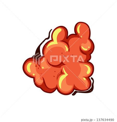 Cartoon explosion blast illustrating powerful comic effect impact 137634490