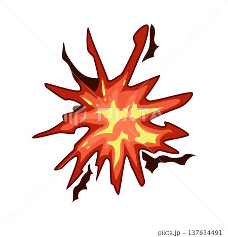 Cartoon explosion effect illustrating power and impact Cartoon explosion effect illustrating power and impact 137634491