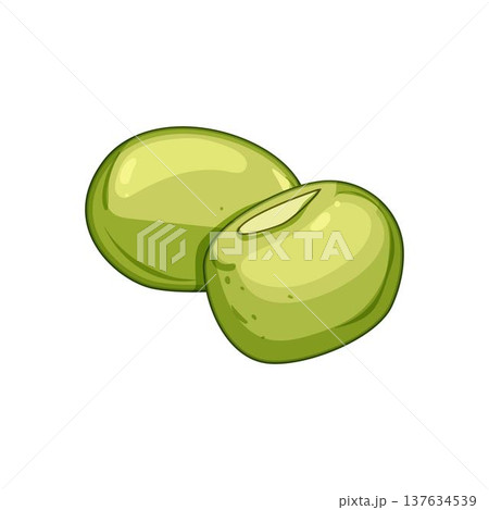 Green raw edamame soybeans isolated healthy food 137634539