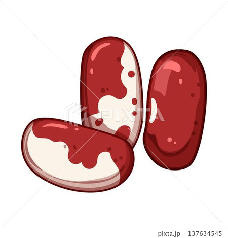 Hand drawn borlotti beans illustration on white background 137634545