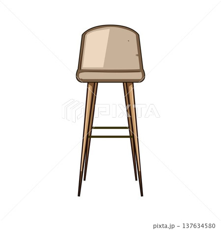 Bar stool illustration creating modern interior furniture concept 137634580
