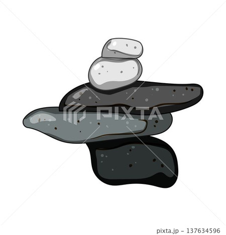 Inukshuk stone formation symbolizing balance and harmony 137634596