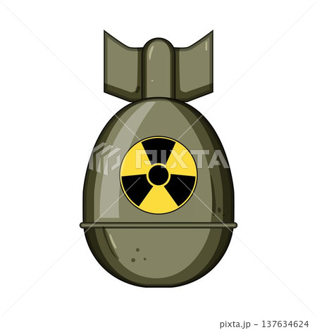 Atomic bomb displaying nuclear radiation symbol 137634624