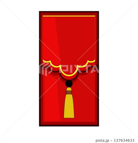Red angpao envelope with golden tassel representing good fortune Red angpao envelope with golden tassel representing good fortune 137634633
