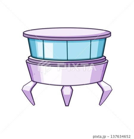 Alien spaceship hovering with futuristic design and landing gear 137634652