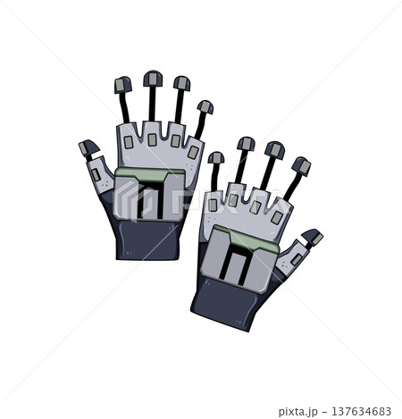 immersion vr gloves cartoon vector illustration immersion vr gloves cartoon vector illustration 137634683