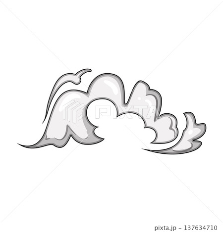 acceleration speed smoke cloud cartoon vector illustration 137634710