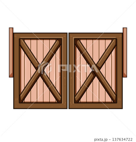 decor saloon doors cartoon vector illustration 137634722