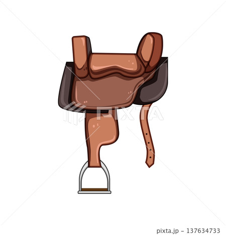 western saddle cartoon vector illustration 137634733