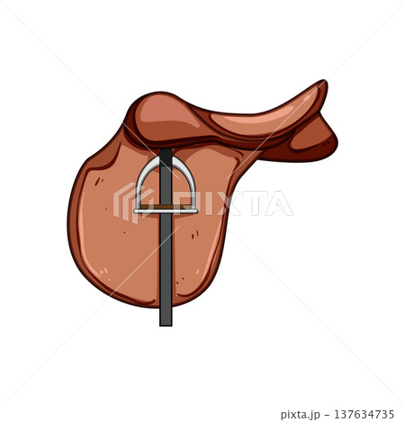 leather saddle cartoon vector illustration leather saddle cartoon vector illustration 137634735