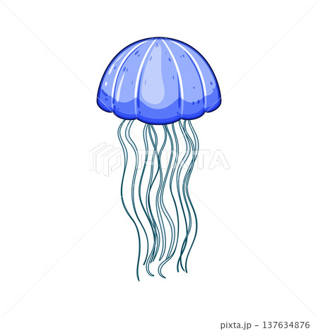 medusa jellyfish cartoon vector illustration 137634876