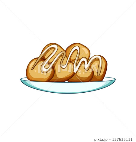 syrup greek loukoumades cartoon vector illustration 137635111