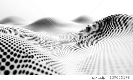 Elegant Black and White Image of a Wavy Surface with Abstract Textures and Intriguing Patterns 137635178