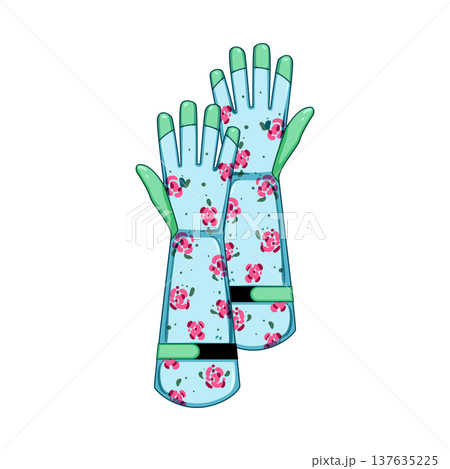 thornproof garden glove cartoon vector illustration 137635225