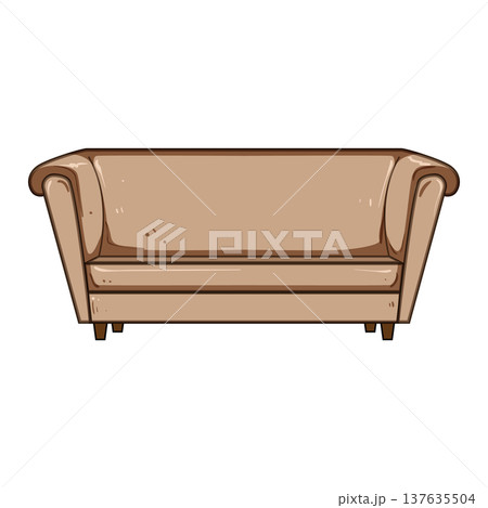 contemporary couch leather cartoon vector illustration 137635504