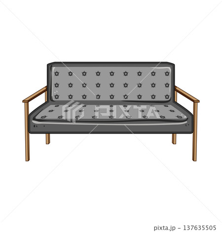 modern couch leather cartoon vector illustration 137635505