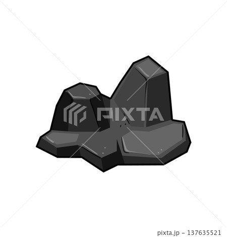 extraction coal ore cartoon vector illustration 137635521