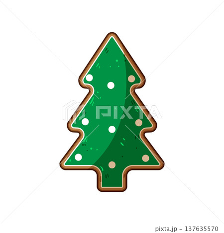 shortbread christmas themed cookies cartoon vector illustration 137635570