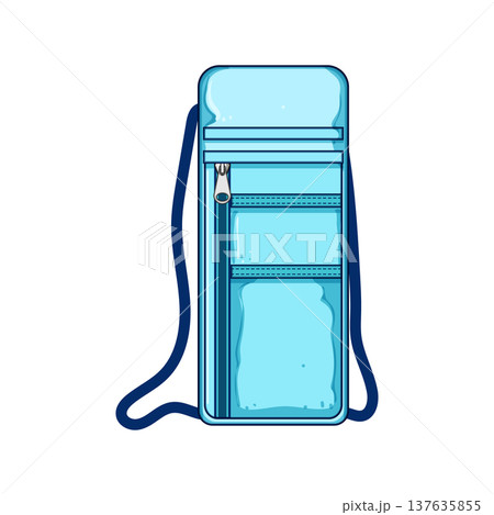 adjustable travel neck pouch cartoon vector illustration 137635855