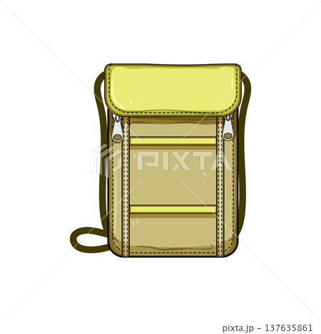 organizer travel neck pouch cartoon vector illustration 137635861