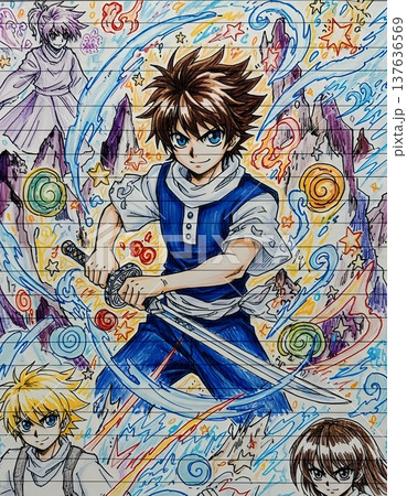 【壬生狼の眼光-斎藤一！誠を抱いて】便箋にコピック画 137636569