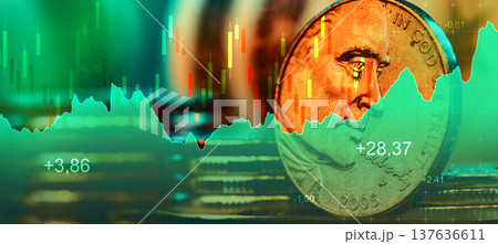 Conflict impact on oil markets and currency values between Iran and USA affecting global economy 137636611
