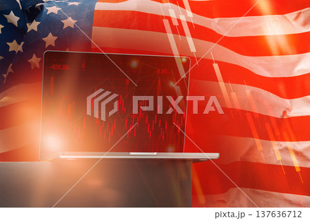 Market reactions to the Iran USA conflict with financial data on a laptop display Market reactions to the Iran USA conflict with financial data on a laptop display 137636712