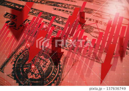 Conflict over oil resources between Iran and USA causes economic instability in global markets 137636749