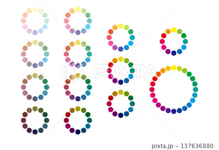 12色調の色相環　トーンマップ　ヒュートーンシステム　丸型 137636880