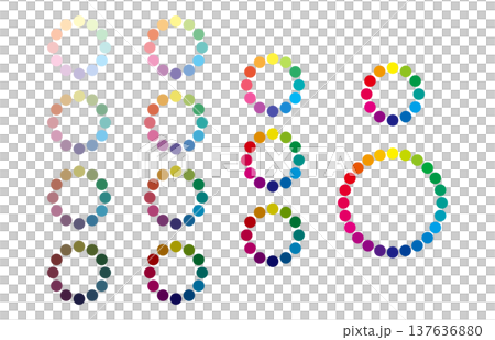 12色調の色相環　トーンマップ　ヒュートーンシステム　丸型 137636880