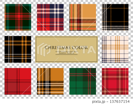 クリスマスカラーのシームレスなツイードチェックパターン クリスマスカラーのシームレスなツイードチェックパターン 137637154