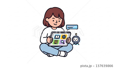 AI教育 個別学習をする子ども 137639866