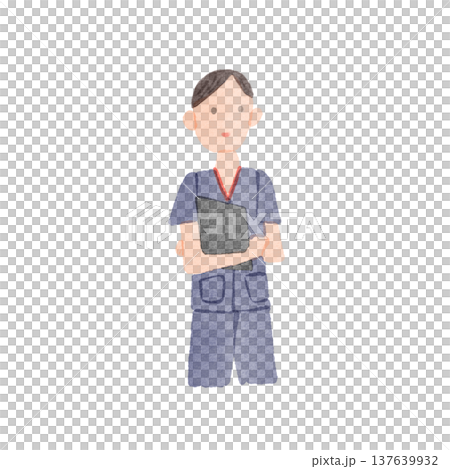 A male nurse holding the patient's chart. 137639932